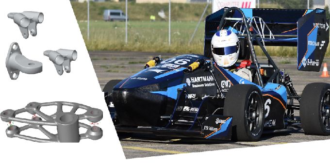 Metal Additive Manufactured Parts for Racing Car