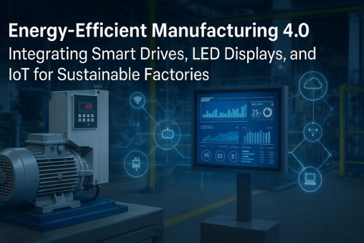 Energy-Efficient Manufacturing 4.0: Integrating Smart Drives, LED Displays, and IoT for Sustainable Factories