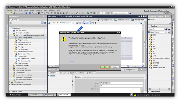 Siemens S7-300 to S7-1500 PLC migration using SIMATIC Manager and TIA Portal
